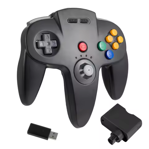 2.4 GHz Wireless N64 Controller ,USB & N64 Receiver for N64 Switch Online Switch 2 Windows PC Mac Ra