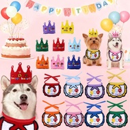 Sg Pet Multicolor Birthday Saliva Towel Cat Bib Scarf Dog Cat Hat Dog Decoration Supplies