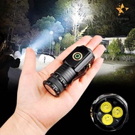 Ultra Bright 3LED Rechargeable Flashlight - 18350 Battery Waterproof Camping Outdoor Work Light