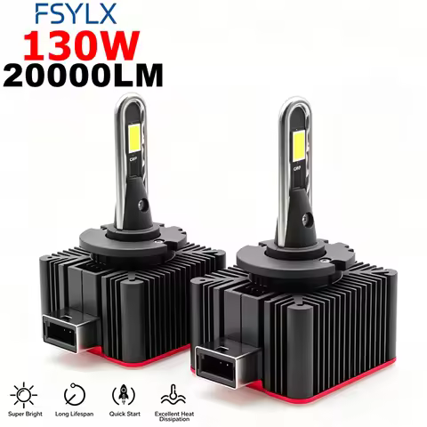FSYLX M80 D1S D3S LED Headlight Bulb 130W Canbus 12V Plug&Play D2S D4S D5S D8S Car Head Lamp for BMW