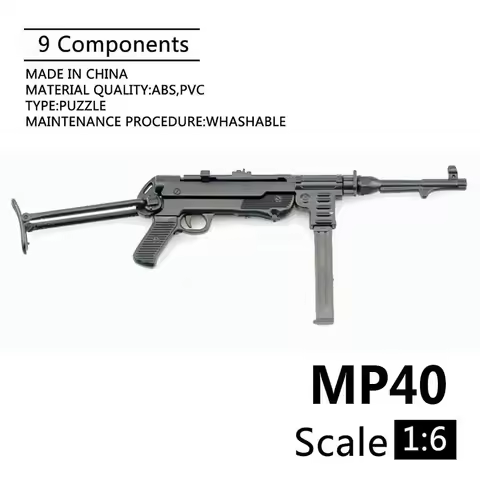 1:6 MP40 Submachine Gun World War II Plastic Assembled Firearm Puzzle Model For 12" Soldiers Militar