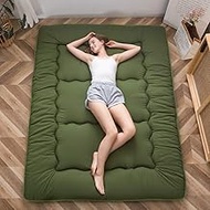 Futon Mattress Twin Size Japanese Floor Mattress, Thicken Tatami Mat Sleeping Pad Roll Up Mattress Guest Mattress Foldable Couch Bed Mattress Pad, Green, Twin