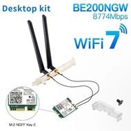 WiFi 7 for Intel BE200 M.2 Card Bluetooth 5.4 BE200NGW 2.4/5/6GHz Wireless Adapter Network Card with
