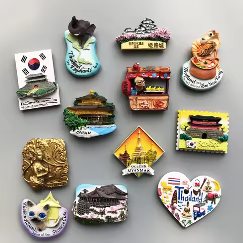 Country Fridge Magnets France Korea Japan Kyoto Thailand Myanmar Fridge Magnet Sticker World Travel