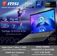 MSI - [輕巧纖薄 990g] Prestige 13 AI Evo A1M ( Ultra 7 155H/ 32GB LPDDR5/ 13.3" 2.8K OLED ) 手提電腦