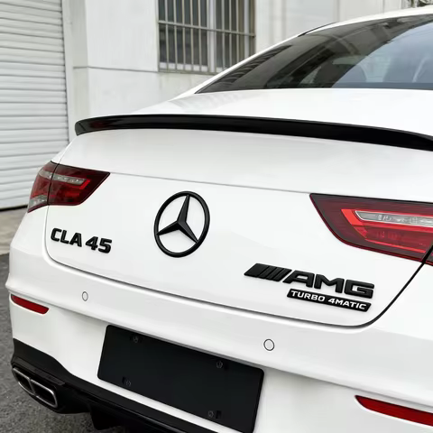 3D Black CLA45 TURBO 4MATIC AMG Badge Rear Trunk Star Sticker Emblem Fit Mercedes Benz CLA45 AMG W11