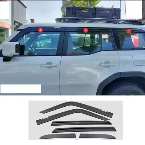 car accessories For Toyota Land Cruiser Prado LC250 2024 2025 2026 black Window Visor Vent Shades Su