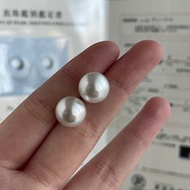 澳白最高品質 極光維納斯 澳白珍珠耳釘 11-12mm 付真科研證書