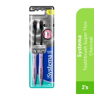 SYSTEMA Super Thin Charcoal Toothbrush 2'S - Systema Toothbrush, Toothbrush (牙刷） HMS Healthstore