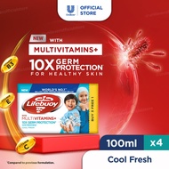 Lifebuoy Cool Fresh Anti-Bacterial Bar Soap 3+1pcs (4x100g)