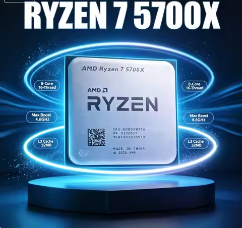 AMD R7 5700X Multithread Desktop Central Processor Unit 65W TDP 7NM AM4 Motherboard Support DDR4 Tra