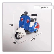 Diecast Miniatur Motor Vespa Pajangan Dashboard Dekorasi Hiasan Meja