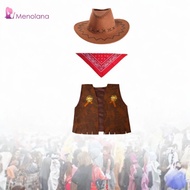 [Menolana] Kids Cowboy Costume Set Fashion Party Outfit Role Play Cowboy Hat Vest and
