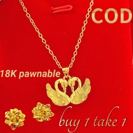 [buy 1 Take 1]18k Saudi Gold Necklace Pawnable Original Choker Necklace for Women Gold Necklace with Pendant  Aesthetic Vintage Not Fade Hypoallergenic Korean Style Necklace for Women Alahas Original Gold Cebuana Sale Gold Gift for Mother