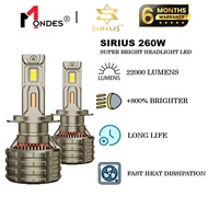 Sirius 260W Super Bright LED 12V H1 H4 H7 H8 H11 9005 HB3 9006 HB4 D1S D2S D3S D4S D5S D8 H15 Car He
