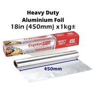 Crystal Wrap Heavy Duty Aluminium Foil with Cutter / BBQ Food Wrapping / Baking Foil / Catering Foil