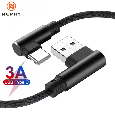 90 Degree USB Type C Fast Charging Cable Right Angle USB C Charger Cabel For Google Pixel 2 3 3XL 2X