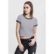 BAJU KAOS POLOS RINGER TEE CROP SOFT SPANDEK TSHIRT