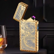 Bật lửa điện mạ vàng DK2216 rồng vàng và Goodluck