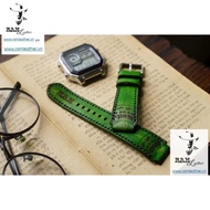 GENUINE COW LEATHER WATCH STRAP - RAM Clear GREEN WATCH - CASIO AE1200/SEIKO5 - RAM LEATHER - + + +