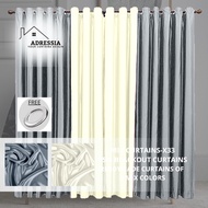 X33 - READYMADE CURTAIN 85% BLACKOUT CURTAIN MIX COLOUR KAIN TEBAL (Free Eyelet / Free Ring )