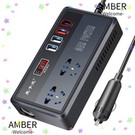 AMBER Car Inverter, QC 3.0 USB/Type C Charger 200W High Power Power Adapter, Portable Universal Mult