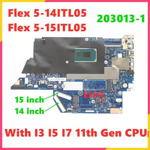 203013-1 Mainboard For Lenovo ideapad Flex 5-14ITL05 Flex 5-14ITL05 Laptop Motherboard With I3 I5 I7