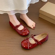 French Bow Mary Jane Shoes Pumps Ballet Leather Shoes French Bow Mary Jane Shoes Pumps Ballet Leathe