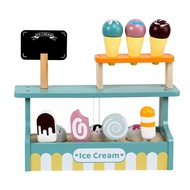 Ice Cream Shop Set Woodworking Cooking Model Toys Wooden