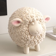 cod Creative Flocking Cute Sheep Desktop Ornaments Cream Style Modern Simple Living Room TV Cabinet 