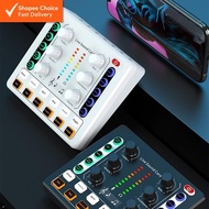 M8 Sound Card 12 Sound Effects Noise Reduction Mixers Headset Mic Voice Control Mixer K Songs Microp