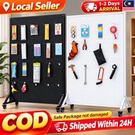 Mobile Metal Pegboard With Wheel Stand Multi-Functional Display Storage Rack Kitchen Office Use