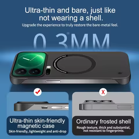 For Xiaomi 17 Frameless Slim Hard Back Cover Magnetic Case For Xiaomi 17 Pro Max Xiaomi17ProMax 5G P