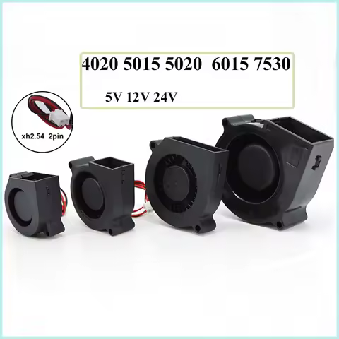 2Pin 4cm 5cm 6cm 7cm DC 5V 12V 24V 4020 5015 5020 6015 7530 Blower Turbo Cooling Fan Brushless for 3