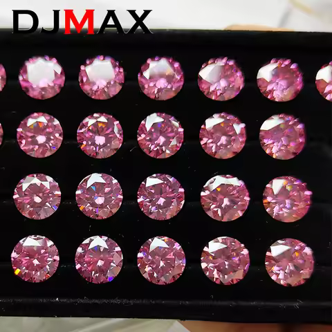 [Pink Color] DJMAX Full Size Moissanite Loose Stones VVS1 Gemstone Lab Grown Moissanite Diamond char