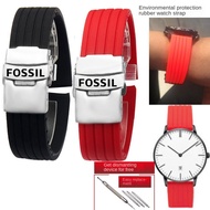 Suitable For Fossil Watch Strap Original Rubber Silicone Men Women Bracelet Pin Buckle 20 22mm