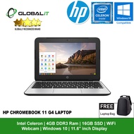 (Refurbished Notebook) HP ChromeBook 11 G4 Laptop / 11.6" inch Display / Intel Celeron / 16GB SSD / 