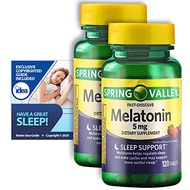 Melatonin Fast-Dissolve Tablets, 5mg by Spring Valley, 120 Ct (2 Pack) Bundle with Exclusive "Have a