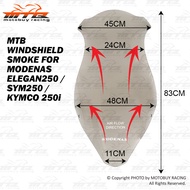 MTB WINDSHIELD SMOKE FOR MODENAS ELEGAN250 / SYM250 / KYMCO 250i