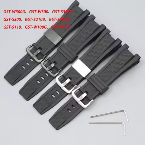 Rubber Watchband Strap For Casio GST-W300G GST-W300 GST-S300G GST-S300 GST-S210B GST-S100G GST-S110 