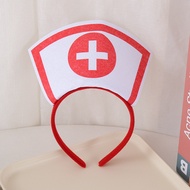 Cosplay Nurse Headband Halloween Accessories Nurse Pink Hat Headband Hair Accessories Girls Hair Acc