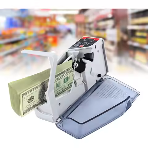 Mini Money Counter Machine Portable Banknote Counter Bill Cash Money Currency Counter Machine with L