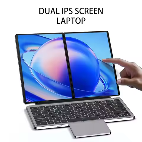 New Dual Screen Laptop Intel N100 CPU Dual 10.95 Inch IPS Touch Screen Windows 11 Office Computer Ta
