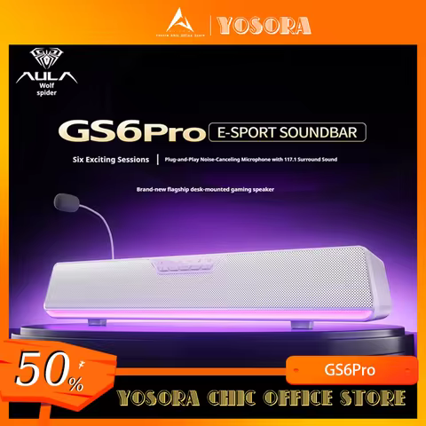 AULA GS6Pro Esports Soundbar Desktop Speaker Bluetooth with Microphone GS6 Pro Portable Noise Reduct