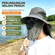 Fishing Hat Anti-Heat UV Face Cover Outdoor Camping Polyester 57-61cm 4 Colors