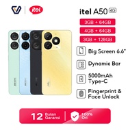 Official Itel A50 RAM 4+64GB/3+64GB/3+128GB - 6'6" Big Screen with Dynamic Display, 5000mAh Big Batt