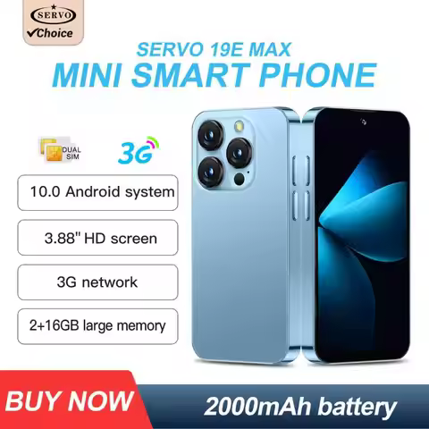 SERVO 19E MAX Android Mini Smartphone 3G WCDMA 2GB+16GB Play Store WhatsAPP Face Unlock Hotspot 2 SI