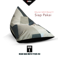 Bean Bag Plus isi Size L Besar Motif Terbaru/ Kursi Santai Sofa Besar Bean Bag Murah Elegan/ Kursi Santai Beanbag Dewasa
