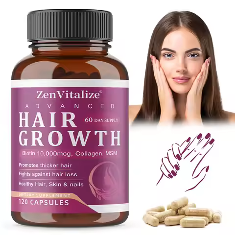 Hair Growth Vitamins for Women and Men - with Biotin & Saw Palmetto, Naturally Regrow Stronger & Hea