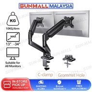 Dual Monitor Arm Desktop Mount Bracket 17-34 Inch 20KG Fully Adjustable Full Dynamic Swivel Monitor 